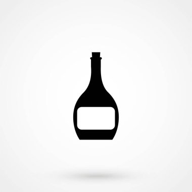 Beyaz arka planda bir şişe rom ikonu. Vektör illüstrasyonu.