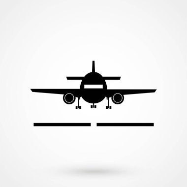 Beyaz arka planda havaalanı simgeleri. Vektör illüstrasyonu.