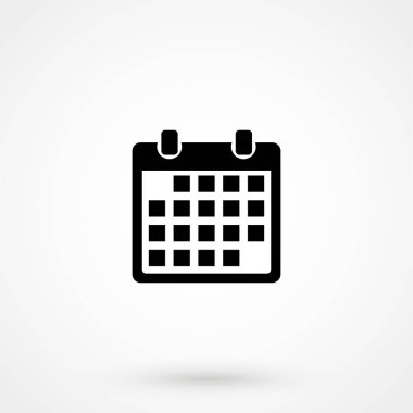 Beyaz arkaplanda takvim simgesi. vektör illüstrasyonu.