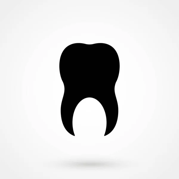 Tooth Icon Flat Vector Illustration Black Eps — Stock Vector