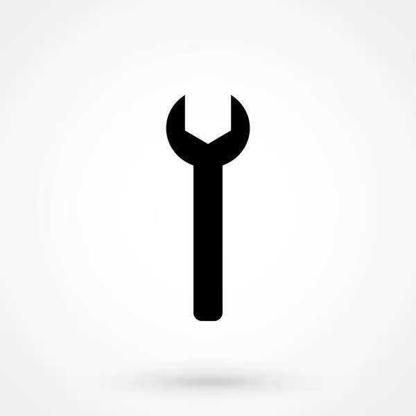 Wrench Icon Модному Пласкому Стилі Ізольований Сірому Фоні Символ Спанера — стоковий вектор