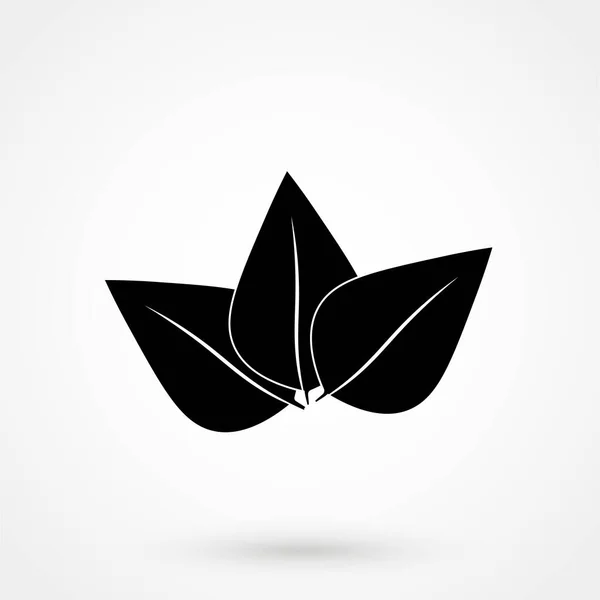 Icono Hoja Simple Ilustración Vectorial Plana Negro Eps — Archivo Imágenes Vectoriales