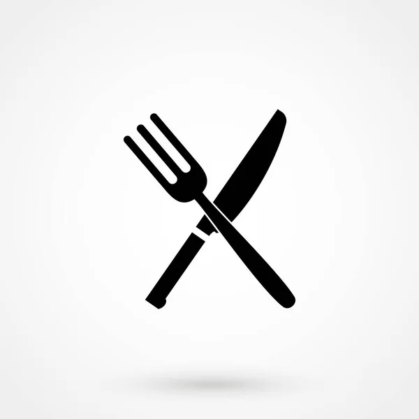 Fork Spoon Icon White Background Vector Illustration — Vetor de Stock