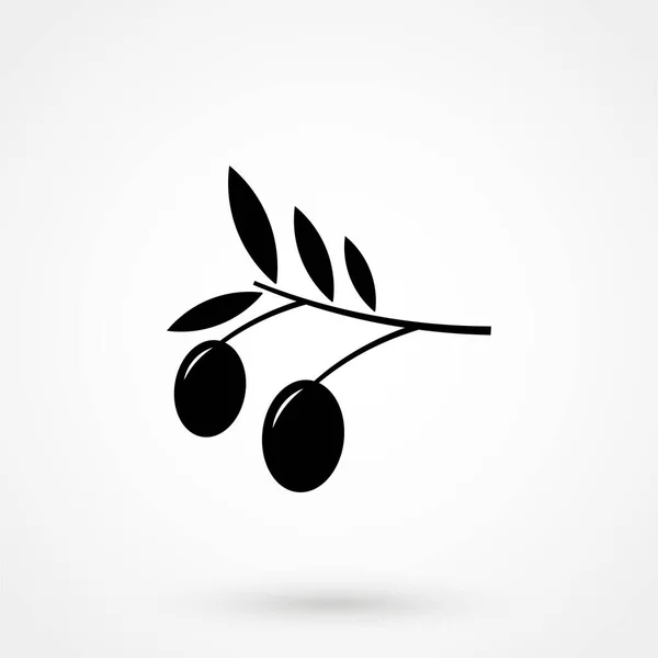 Icona Olive Sfondo Bianco Illustrazione Vettoriale — Vettoriale Stock