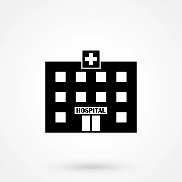 Icona Dell Ospedale Sfondo Bianco Illustrazione Vettoriale — Vettoriale Stock