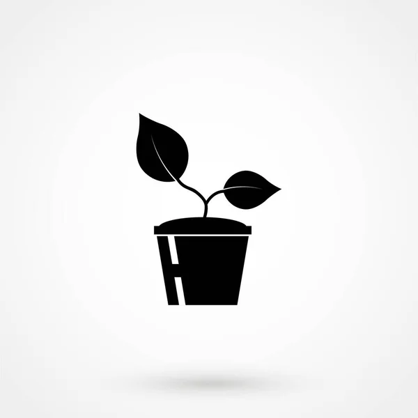 Icône Plante Sur Fond Blanc Illustration Vectorielle — Image vectorielle