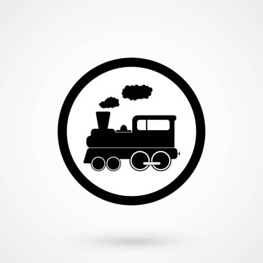 Tren simgesi beyaz zemin üzerinde. vektör çizim.