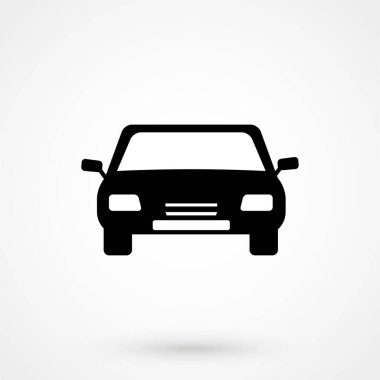 Beyaz arka planda araba simgesi. Vektör illüstrasyonu.