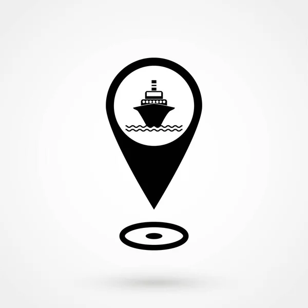 Location Ship Map Icon — Stock vektor