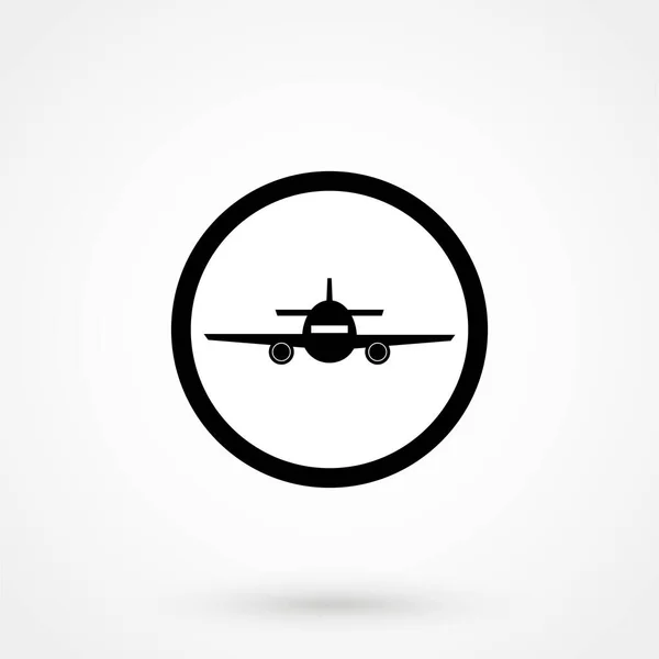 Flygplan Ikon Vit Bakgrund Vektor Illustration — Stock vektor