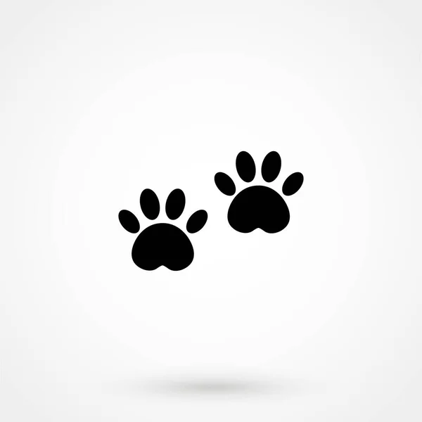 Paw Black Vector Icon White Background Vector Illustration — Stock vektor