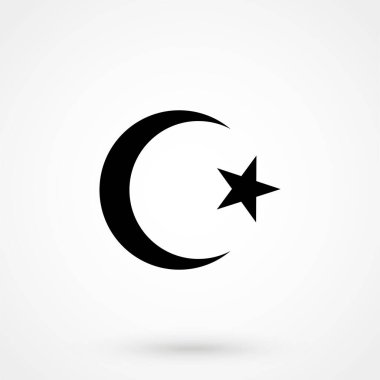 Yıldız ve hilal - uygulamalar ve web siteleri için İslam 'ın düz simgesi