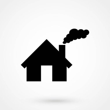 Beyaz arka planda ev vektör simgesi. Vektör illüstrasyonu.