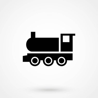 Beyaz arkaplanda lokomotif vektör simgesi. Vektör illüstrasyonu.