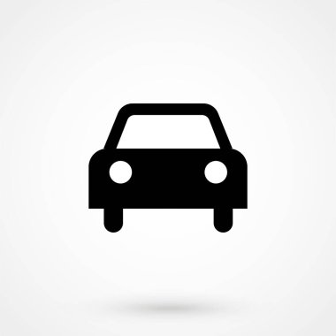 Araba vektör simgesi. İzole edilmiş basit ön araba logosu çizimi.