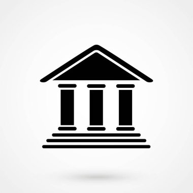 Banka işareti simgeleri, Bina vektör çizim. Düz tasarım stili