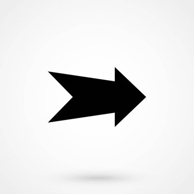 Arrow Simgesi gri arkaplanda izole edildi. Ok sembolü