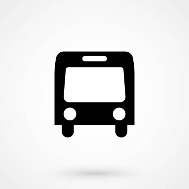 Beyaz arkaplanda otobüs vektör simgesi. Vektör illüstrasyonu.