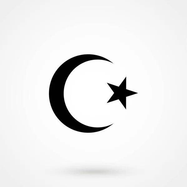 Yıldız ve hilal - uygulamalar ve web siteleri için İslam 'ın düz simgesi