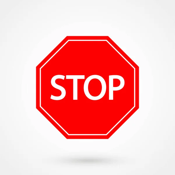 Stop Ikon Jel Fehér Háttérrel Vektorillusztráció — Stock Vector