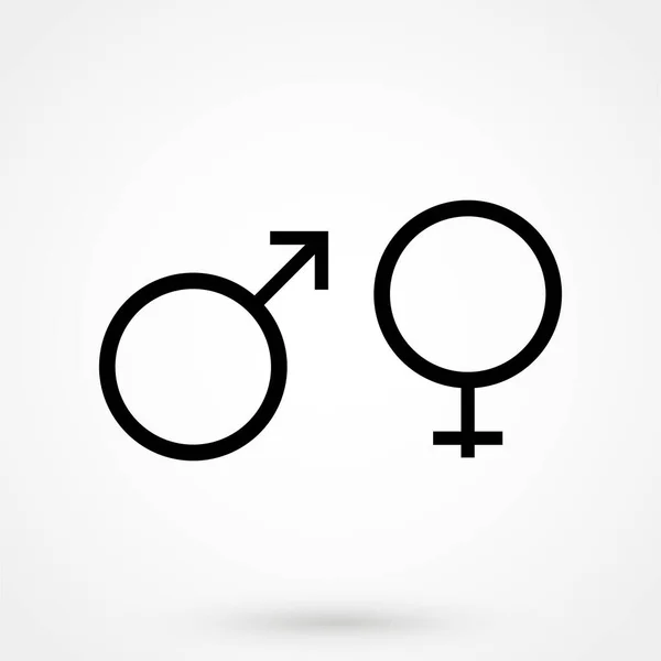 Männliches Und Weibliches Symbol Auf Weißem Hintergrund Vektorillustration — Stockvektor