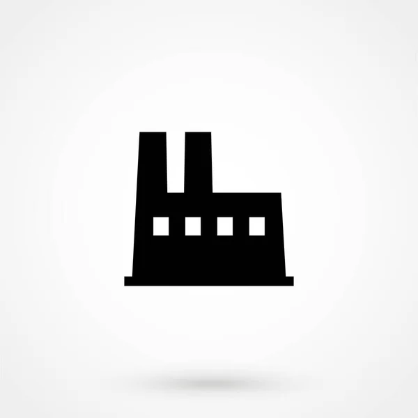 Beyaz Arka Planda Fabrika Simgesi Vektör Illüstrasyonu — Stok Vektör