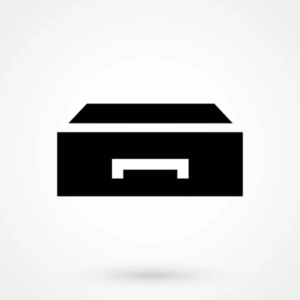 Drawer Icon White Background Vector Illustration — Vetor de Stock