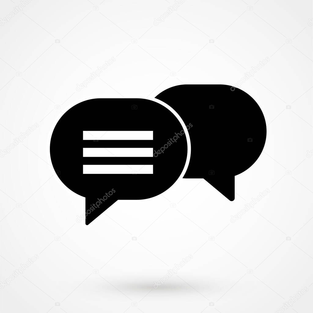 Chat Icon in trendy flat style isolated on grey background. Speech bubble symbol