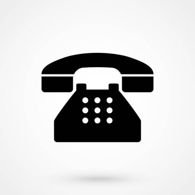 Beyaz arkaplanda telefon vektör simgesi. Vektör illüstrasyonu.