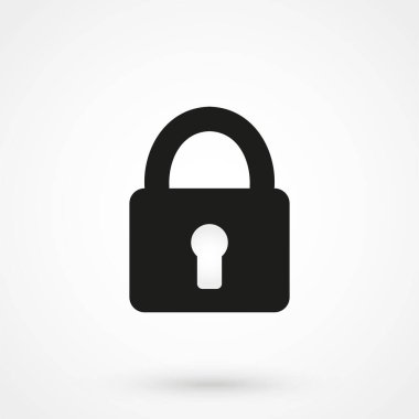 Beyaz arkaplanda kilit simgesi. vektör illüstrasyonu.