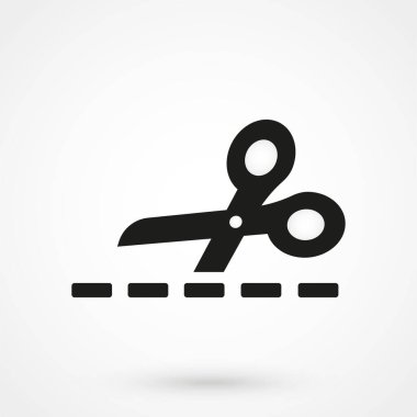 vektör makasla kesme hatları beyaz zemin üzerine izole