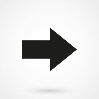 Arrow Simgesi gri arkaplanda izole edilmiş düz stil