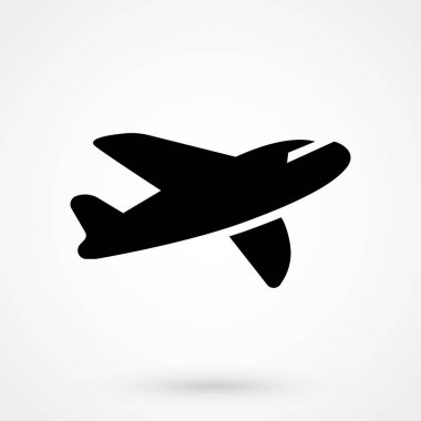 Beyaz arkaplanda vektör düzlemi simgesi. Vektör illüstrasyonu.