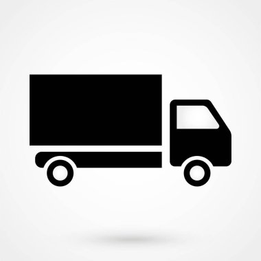 Beyaz arka planda kamyon simgesi. vektör illüstrasyonu.