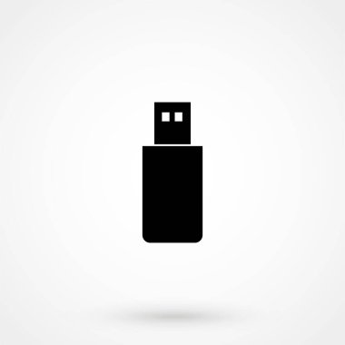 Beyaz arkaplanda usb flash disk vektör simgesi. Vektör illüstrasyonu.