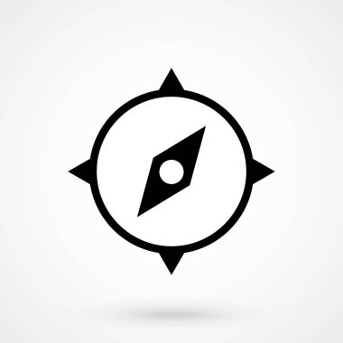 Beyaz arkaplanda pusula simgesi. Vektör illüstrasyonu.