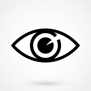 Göz simgesi. Beyaz arka planda düz tasarım tarzı. Vektör illüstrasyonu.