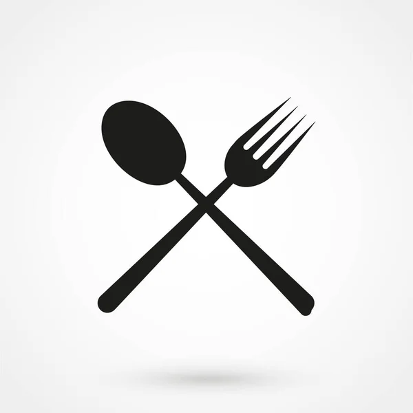 Fork Spoon Icon White Background Vector Illustration — Stockvektor