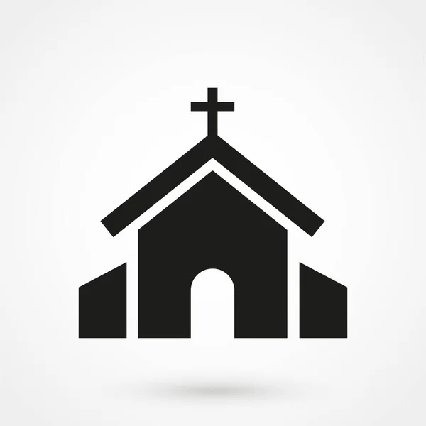 Icono Iglesia Vectorial Sobre Fondo Blanco Ilustración Vectorial — Vector de stock