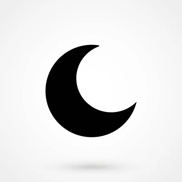 Luna Creciente Negra Sobre Fondo Blanco Ilustración Vectorial — Archivo Imágenes Vectoriales