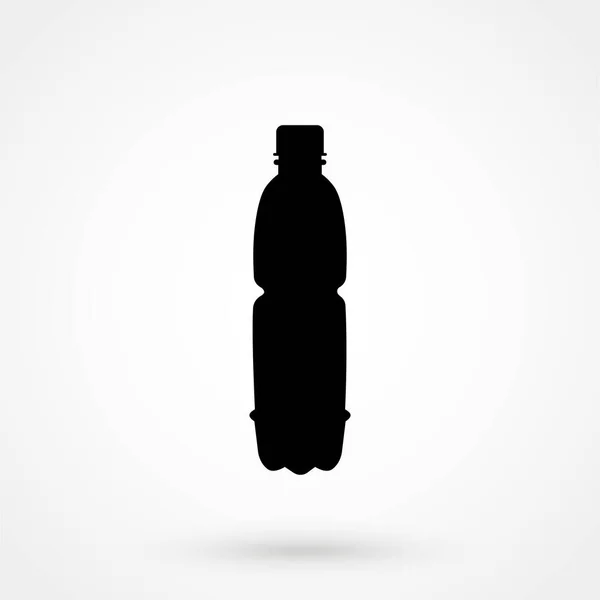 Plastic Fles Pictogram Witte Achtergrond Vectorillustratie — Stockvector