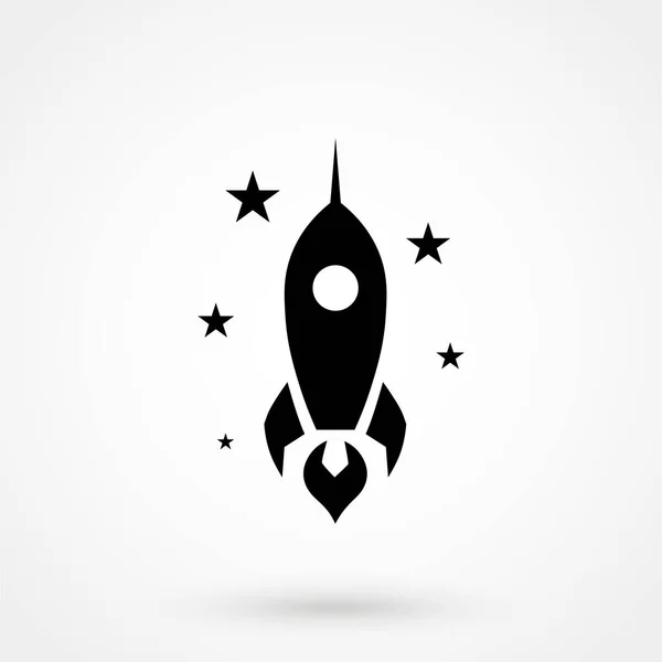 Rocket Icon Vector White Background Vector Illustration — Vetor de Stock