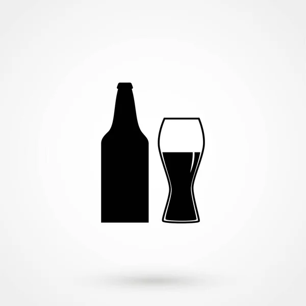 Botella Vaso Cerveza Ilustración Vectorial — Archivo Imágenes Vectoriales