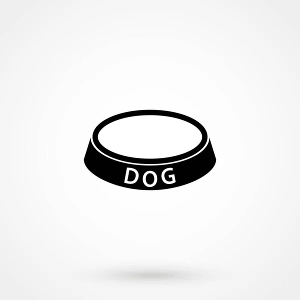 Dog Bowl Icon White Background Vector Illustration — Vetor de Stock