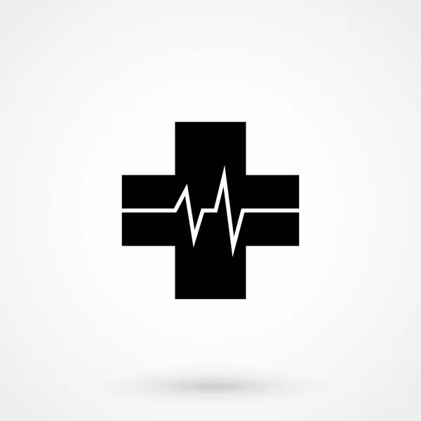 Vector Pulse Icon White Background Vector Illustration — Vetor de Stock