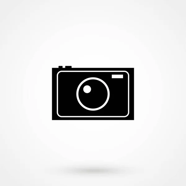 Icona Della Fotocamera Sfondo Bianco Illustrazione Vettoriale — Vettoriale Stock