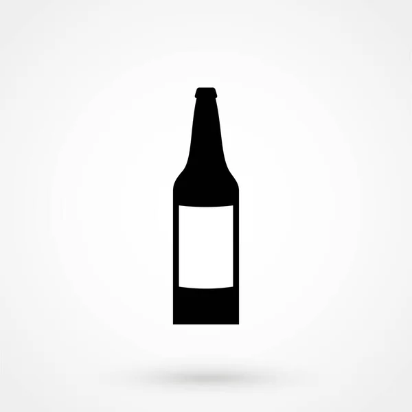 Beer Bottle Icon White Background Vector Illustration — Stockvektor