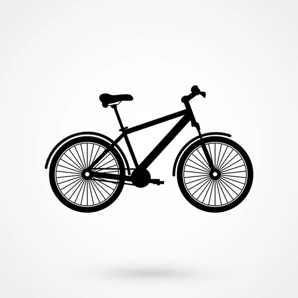 Icono Bicicleta Con Sombra Sobre Fondo Blanco — Vector de stock