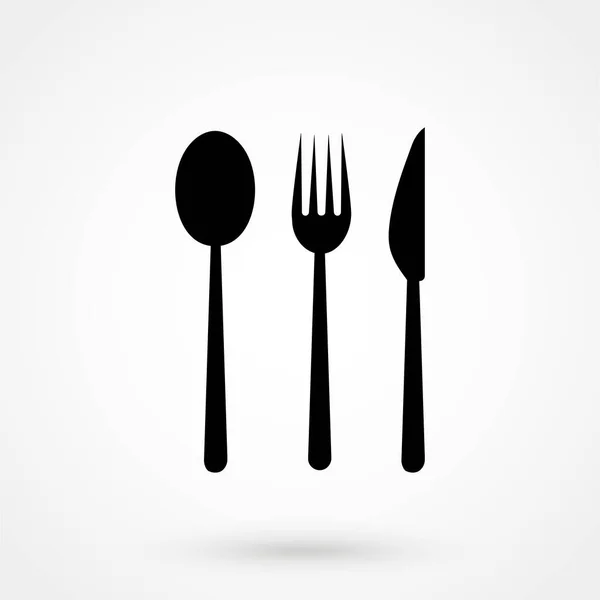 Knife Fork Spoon Icon Web Design Mobile App — 图库矢量图片