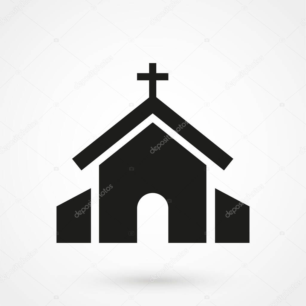 Vector church Icon on white background. Vector illustration.